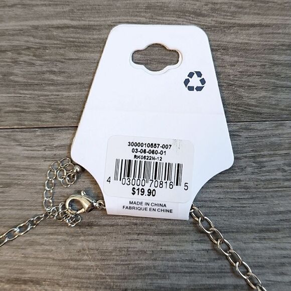 Ricki's New With Tags Long Silver Circle Pendants With Tassel Necklace - Picture 8 of 8